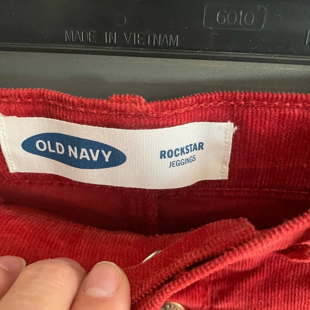 OLD NAVY Dark orange Thin corduroy Jenning jeans 👖 ROCKSTAR size 16